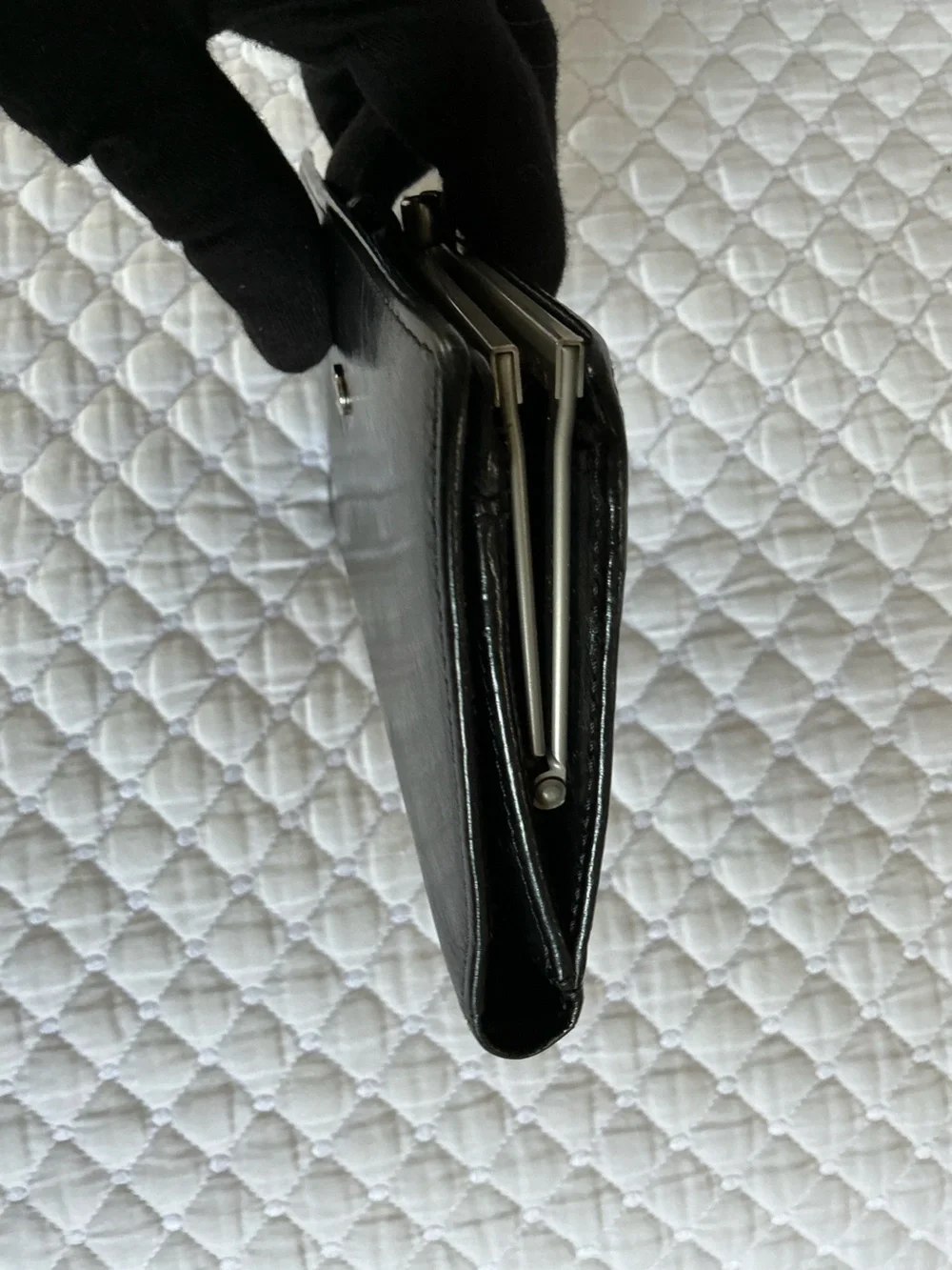 COACH Black Leather Men's Card Holder with Embossed Logo